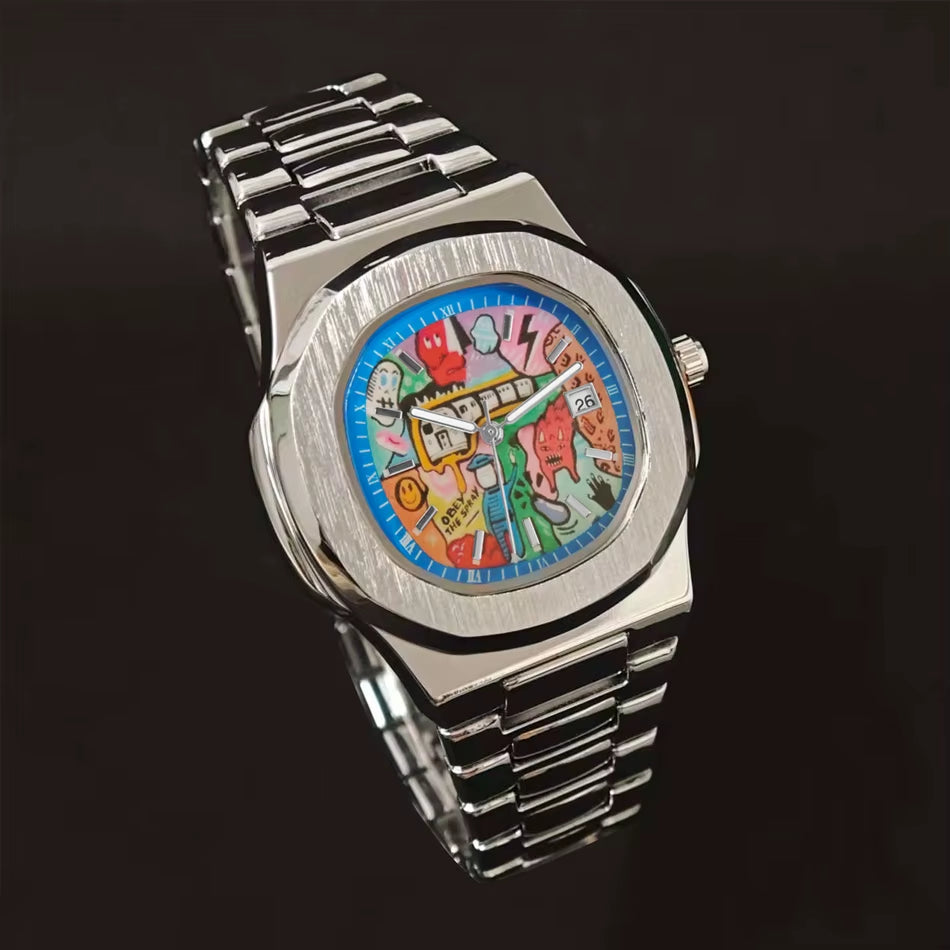 Waterproof Quartz Watch Square Retro Watch Calendar Function for Men Light Luxury Brand Genuine Gift 2025 New Alloy Steel Strap