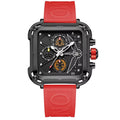 Fashion Men Watch Brand  Unique Square Design Luxury Quartz Sports Tape Watches Men Waterproof